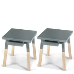 MON PETIT MEUBLE FRANCAIS Tables De Chevet Good Is Beautiful 2 Chevets Laqués Avec Tiroir En Frêne, Plateau 40 Cm