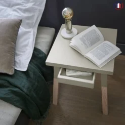 MON PETIT MEUBLE FRANCAIS Tables De Chevet Good Is Beautiful 2 Chevets Laqués Avec Tiroir En Frêne, Plateau 40 Cm -SURMATELAS Soldes 2 chevets laques avec tiroir en frene plateau 40 cm 26