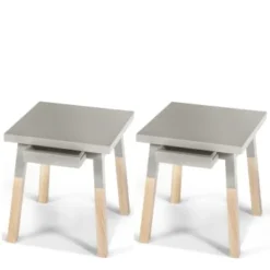 MON PETIT MEUBLE FRANCAIS Tables De Chevet Good Is Beautiful 2 Chevets Laqués Avec Tiroir En Frêne, Plateau 40 Cm -SURMATELAS Soldes 2 chevets laques avec tiroir en frene plateau 40 cm 27