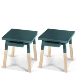 MON PETIT MEUBLE FRANCAIS Tables De Chevet Good Is Beautiful 2 Chevets Laqués Avec Tiroir En Frêne, Plateau 40 Cm