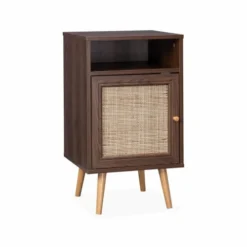 Alice's Garden 2 Tables De Chevet Cannage Couleur Bois Foncé -SURMATELAS Soldes 2 tables de chevet cannage couleur bois fonce 2