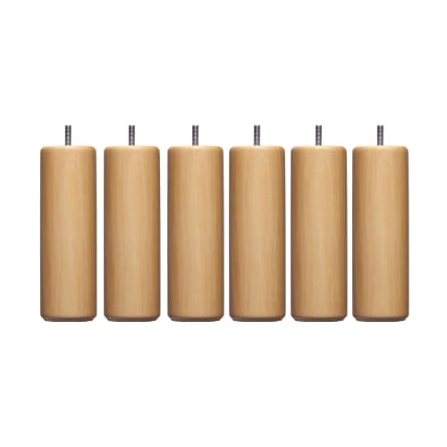 Someo Accessoires Literie 6 Pieds Cylindriques Bois Naturel 15 Cm 1 Someo Accessoires Literie 6 Pieds Cylindriques Bois Naturel 15 Cm -SURMATELAS Soldes 6 pieds cylindriques bois naturel 15 cm