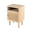 MACABANE Tables De Chevet Chevet 1 Niche 1 Porte Toile De Jute Pieds Métal Doré -SURMATELAS Soldes chevet 1 niche 1 porte toile de jute pieds metal dore
