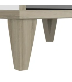 Calicosy Tables De Chevet Chevet 1 Tiroir 1 Niche L36,8 Cm - Blanc Et Gris -SURMATELAS Soldes chevet 1 tiroir 1 niche l36 8 cm blanc et gris 5