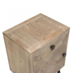 MACABANE Tables De Chevet Chevet 1 Tiroir 1 Porte Beige Pieds En Sapin Noir -SURMATELAS Soldes chevet 1 tiroir 1 porte beige pieds en sapin noir 5