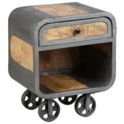 Altobuy Tables De Chevet Chevet 1 Tiroir Acier Et Bois Massif