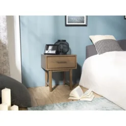 MACABANE Tables De Chevet Chevet 1 Tiroir En Mindi -SURMATELAS Soldes chevet 1 tiroir en mindi 1