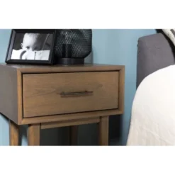 MACABANE Tables De Chevet Chevet 1 Tiroir En Mindi -SURMATELAS Soldes chevet 1 tiroir en mindi 2