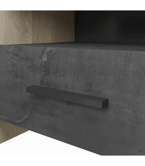 Calicosy Tables De Chevet Chevet 1 Tiroir Et 1 Niche L49.6 Cm - Décor Chêne Et Noir 7 Calicosy Tables De Chevet Chevet 1 Tiroir Et 1 Niche L49.6 Cm - Décor Chêne Et Noir – Image 5