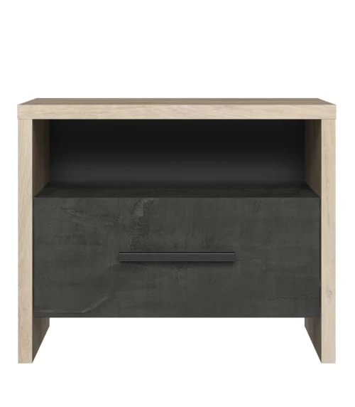 Calicosy Tables De Chevet Chevet 1 Tiroir Et 1 Niche L49.6 Cm - Décor Chêne Et Noir 3 Calicosy Tables De Chevet Chevet 1 Tiroir Et 1 Niche L49.6 Cm - Décor Chêne Et Noir