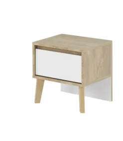 Calicosy Tables De Chevet Chevet 1 Tiroir H41cm - Blanc -SURMATELAS Soldes chevet 1 tiroir h41cm blanc 2