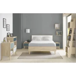 Calicosy Tables De Chevet Chevet 1 Tiroir H41cm - Bleu -SURMATELAS Soldes chevet 1 tiroir h41cm bleu 5
