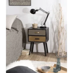 MACABANE Tables De Chevet Chevet 2 Tiroirs -SURMATELAS Soldes chevet 2 tiroirs 1