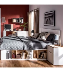 Calicosy Tables De Chevet Good Is Beautiful Chevet 2 Tiroirs Blanc Et Plateau Décor Chêne -SURMATELAS Soldes chevet 2 tiroirs blanc et plateau decor chene 2