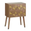Altobuy Tables De Chevet Chevet 2 Tiroirs Bois Naturel Et Teinté Or -SURMATELAS Soldes chevet 2 tiroirs bois naturel et teinte or