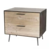 MACABANE Tables De Chevet Chevet 2 Tiroirs Bois Sapin Et Pieds Métal -SURMATELAS Soldes chevet 2 tiroirs bois sapin et pieds metal