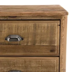 MACABANE Tables De Chevet Chevet 2 Tiroirs En Pin Recyclé -SURMATELAS Soldes chevet 2 tiroirs en pin recycle 3