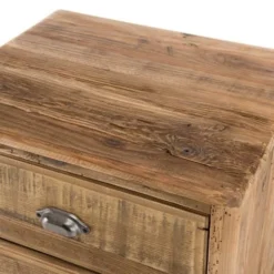 MACABANE Tables De Chevet Chevet 2 Tiroirs En Pin Recyclé -SURMATELAS Soldes chevet 2 tiroirs en pin recycle 5