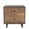 MACABANE Tables De Chevet Chevet 2 Tiroirs En Pin Recyclé Naturel Et Noir -SURMATELAS Soldes chevet 2 tiroirs en pin recycle naturel et noir