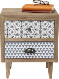 Kare Design Tables De Chevet Chevet 2 Tiroirs Motifs Géométriques -SURMATELAS Soldes chevet 2 tiroirs motifs geometriques 2