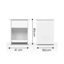 ID Kids Tables De Chevet Chevet Avec Tiroir Effet Bois Blanc -SURMATELAS Soldes chevet avec tiroir effet bois blanc 2