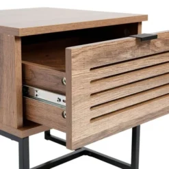 Decoratie Tables De Chevet Chevet Bois Pieds Métal -SURMATELAS Soldes chevet bois pieds metal 2