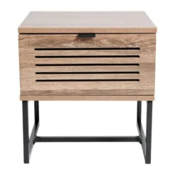 Decoratie Tables De Chevet Chevet Bois Pieds Métal -SURMATELAS Soldes chevet bois pieds metal 3