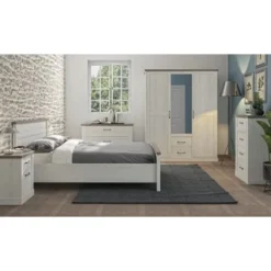 Gami Tables De Chevet Chevet Effet Bois Blanc Cassé -SURMATELAS Soldes chevet effet bois blanc casse 1