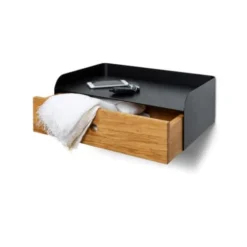 WOODEK Tables De Chevet Chevet En Chêne Massif Et Métal Noir -SURMATELAS Soldes chevet en chene massif et metal noir 2