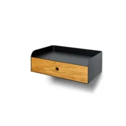 WOODEK Tables De Chevet Chevet En Chêne Massif Et Métal Noir