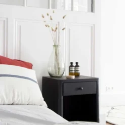 Decoclico Factory Tables De Chevet Chevet En Métal 1 Tiroir 1 Niche Noir -SURMATELAS Soldes chevet en metal 1 tiroir 1 niche noir 3