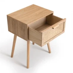 MACABANE Tables De Chevet Chevet En Pin Couleur Naturelle 1 Tiroir Cannage -SURMATELAS Soldes chevet en pin couleur naturelle 1 tiroir cannage 4