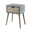 MACABANE Tables De Chevet Chevet En Pin Gris 1 Tiroir Beige -SURMATELAS Soldes chevet en pin gris 1 tiroir beige