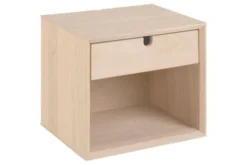 Hellin Tables De Chevet Chevet Suspendu Cube En Finition Bois Avec Une Niche Et Un Tiroir -SURMATELAS Soldes chevet suspendu cube en finition bois avec une niche et un tiroir 2