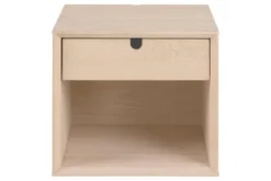 Hellin Tables De Chevet Chevet Suspendu Cube En Finition Bois Avec Une Niche Et Un Tiroir