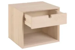 Hellin Tables De Chevet Chevet Suspendu Cube En Finition Bois Avec Une Niche Et Un Tiroir -SURMATELAS Soldes chevet suspendu cube en finition bois avec une niche et un tiroir 3