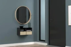 Hellin Tables De Chevet Chevet Suspendu Cube En Métal Et Bambou 1 Tiroir 1 Niche -SURMATELAS Soldes chevet suspendu cube en metal et bambou 1 tiroir 1 niche 2