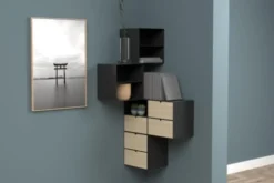 Hellin Tables De Chevet Chevet Suspendu Cube En Métal Et Bambou 1 Tiroir 1 Niche -SURMATELAS Soldes chevet suspendu cube en metal et bambou 1 tiroir 1 niche 4