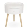 Homcom Tables De Chevet Chevet Table De Nuit Ronde 1 Tiroir Design Scandinave Bicolore -SURMATELAS Soldes chevet table de nuit ronde 1 tiroir design scandinave bicolore