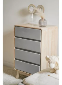 Saudara Collections Tables De Chevet Commode Bois Massif Naturel Et Gris -SURMATELAS Soldes commode bois massif naturel et gris 3