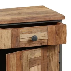 Altobuy Tables De Chevet LEONARD - Table De Chevet En Bois Massif Et Métal Gris -SURMATELAS Soldes leonard table de chevet en bois massif et metal gris 2