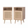 Alice's Garden Lot De 2 Tables De Chevet En Cannage, Naturel 1 Alice's Garden Lot De 2 Tables De Chevet En Cannage, Naturel -SURMATELAS Soldes lot de 2 tables de chevet en cannage naturel