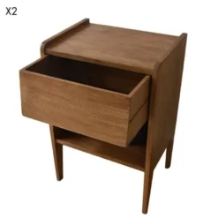 Passage Vernet Lot De 2 Tables De Chevet Manguier Bois Clair