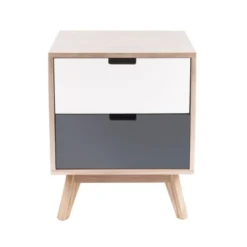 Present Time Tables De Chevet Meuble De Chevet à 2 Tiroirs H51cm -SURMATELAS Soldes meuble de chevet a 2 tiroirs h51cm 3