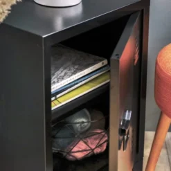 Urban Meuble Tables De Chevet Meuble De Rangement De Chevet En Métal De Style Industriel Noir -SURMATELAS Soldes meuble de rangement de chevet en metal de style industriel noir 3