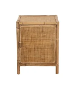 Calicosy Tables De Chevet Petite Armoire 1 Porte Rotin Naturel -SURMATELAS Soldes petite armoire 1 porte rotin naturel 3