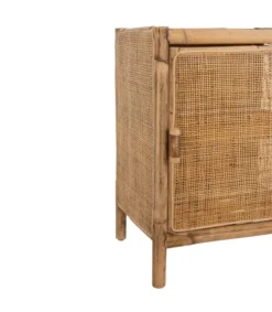 Calicosy Tables De Chevet Petite Armoire 1 Porte Rotin Naturel -SURMATELAS Soldes petite armoire 1 porte rotin naturel 4
