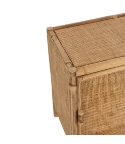 Calicosy Tables De Chevet Petite Armoire 1 Porte Rotin Naturel -SURMATELAS Soldes petite armoire 1 porte rotin naturel 5