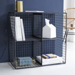 Tikamoon Tables De Chevet Rangement En Métal -SURMATELAS Soldes rangement en metal 1