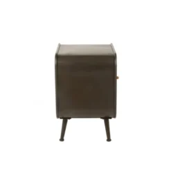 LANADECO Tables De Chevet Table 1 Tiroir Métal Noir Bois Naturel -SURMATELAS Soldes table 1 tiroir metal noir bois naturel 2